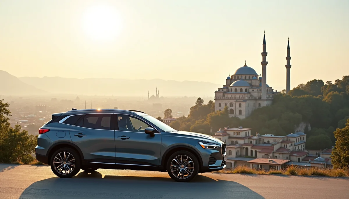 Ankara'da kiralık araçla şehir turu, modern camii ve kentsel manzara