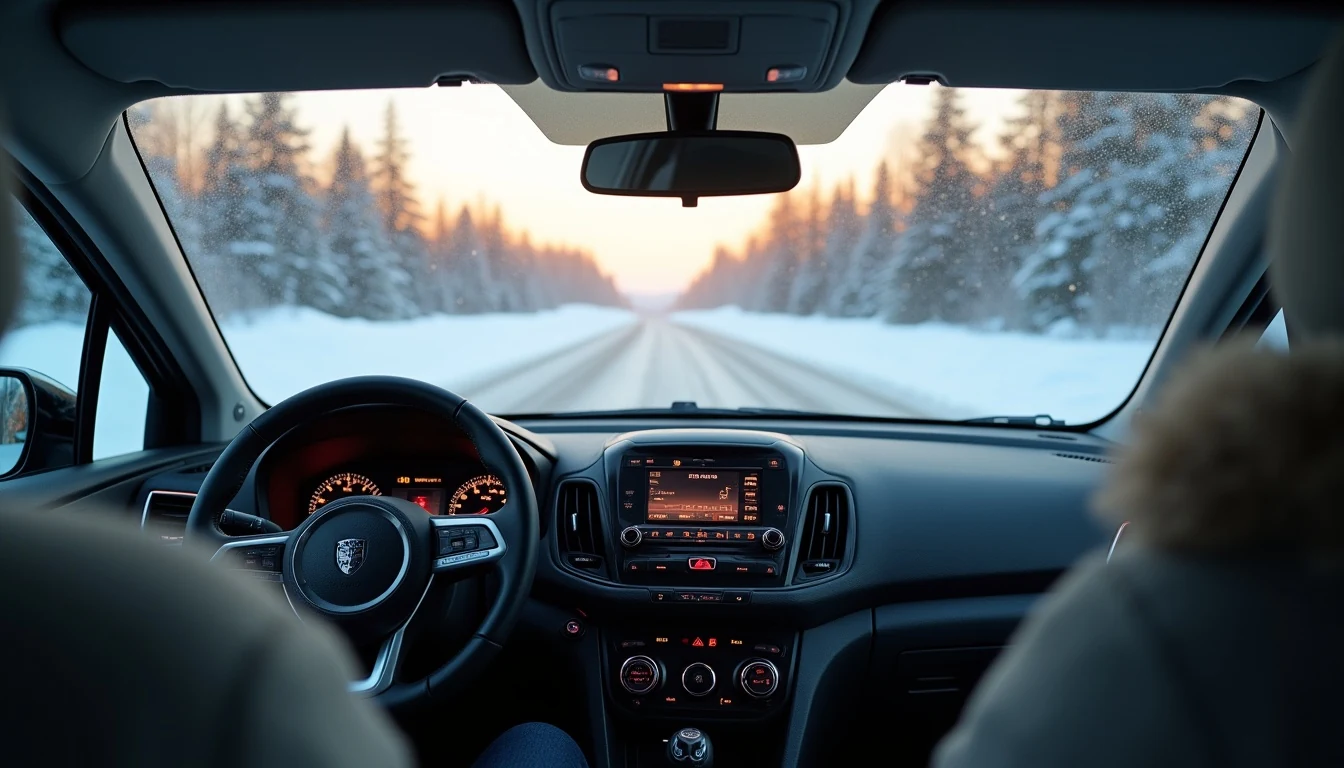 Kış koşullarında kiralık araç kabin görünümü