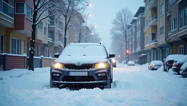 Ankara kış aylarında karlı sokakta araç kiralama